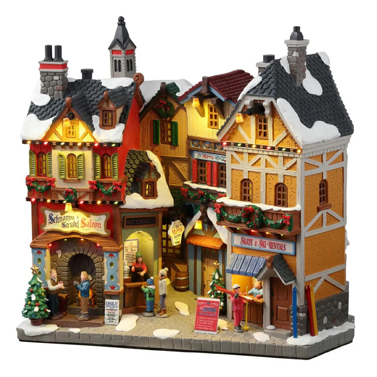 LEMAX Village de Noël lumineux à piles Boutiques d'hiver de Vail Clearance