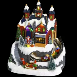 Feeric Lights & Christmas Village de Noël lumineux à piles Atelier et train de Noël lumineux et musical Clearance