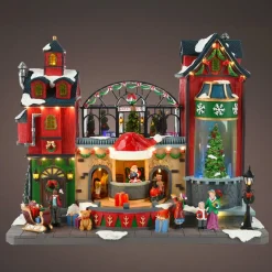 KAEMINGK Village de Noël lumineux, animé et musical La fabrique à jouets Multicolore Best
