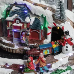 KAEMINGK Village de Noël lumineux et musical à piles Glaçons colorés et illuminés Discount
