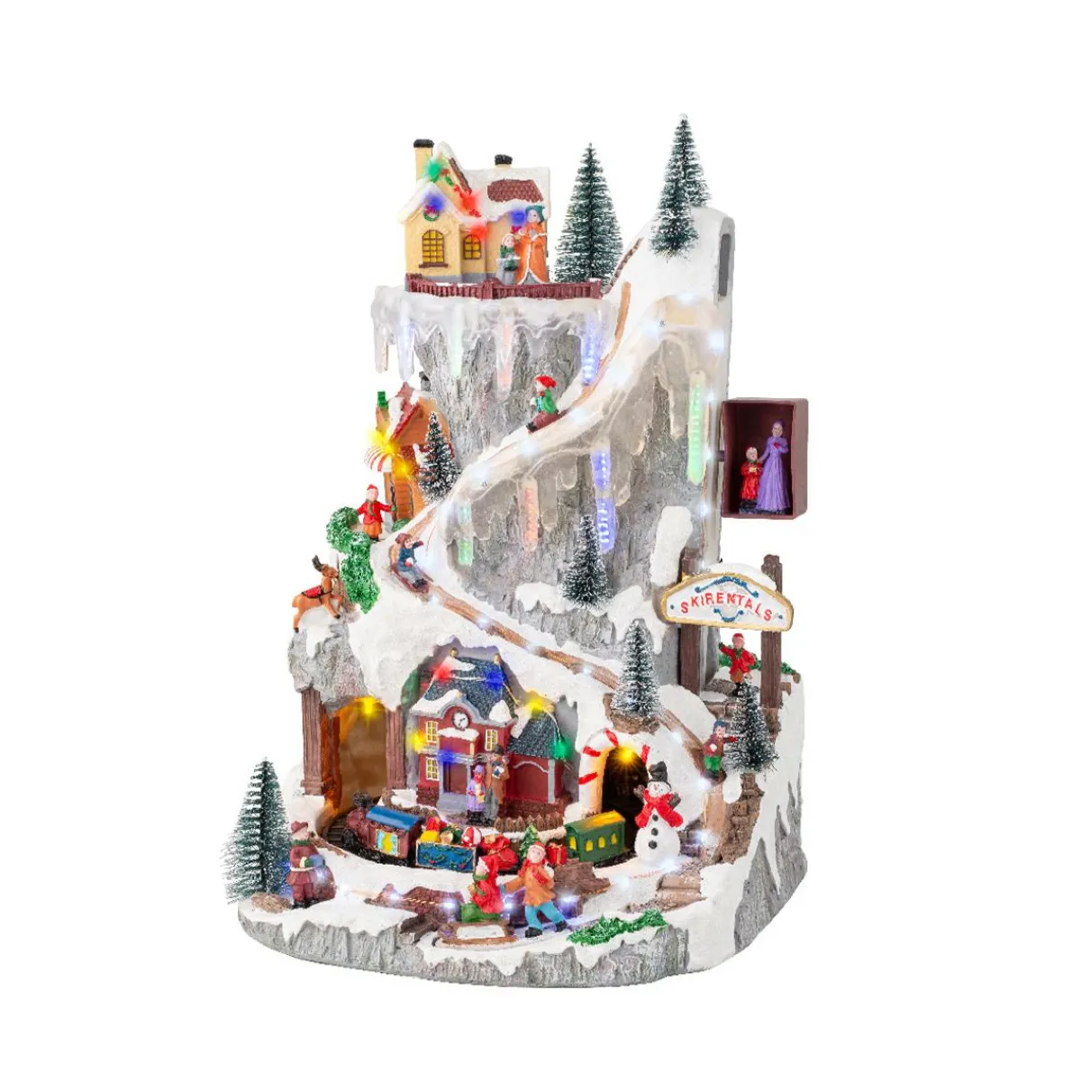 KAEMINGK Village de Noël lumineux et musical à piles Glaçons colorés et illuminés Discount