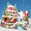 KAEMINGK Village de Noël lumineux et musical Père Noël en montagne New