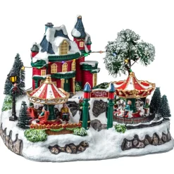 Feeric Lights & Christmas Village de Noël lumineux et animé "Joyeuses fêtes" Sale