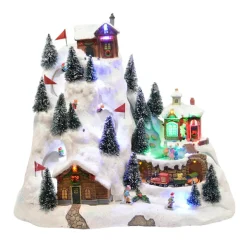 KAEMINGK Village de Noël lumineux et musical Station de ski animée Sale