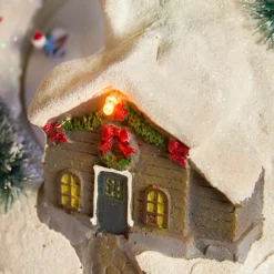 KAEMINGK Village de Noël lumineux et musical Station de ski animée Sale