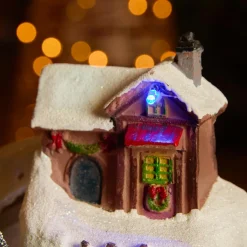 KAEMINGK Village de Noël lumineux et musical Station de ski animée Sale