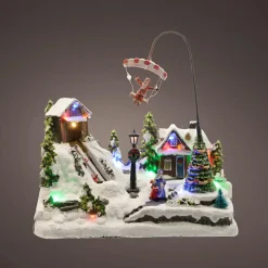 KAEMINGK Village de Noël lumineux et animé (H31 cm) Aventures d'hiver Multicolore New