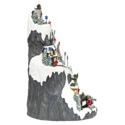 JJA Village de Noël lumineux et animé (H52 cm) Piste de ski lumineuse Multicolore
