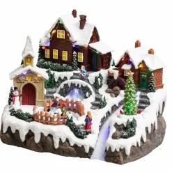 Feeric Lights & Christmas Village de Noël lumineux Lac gelé Discount