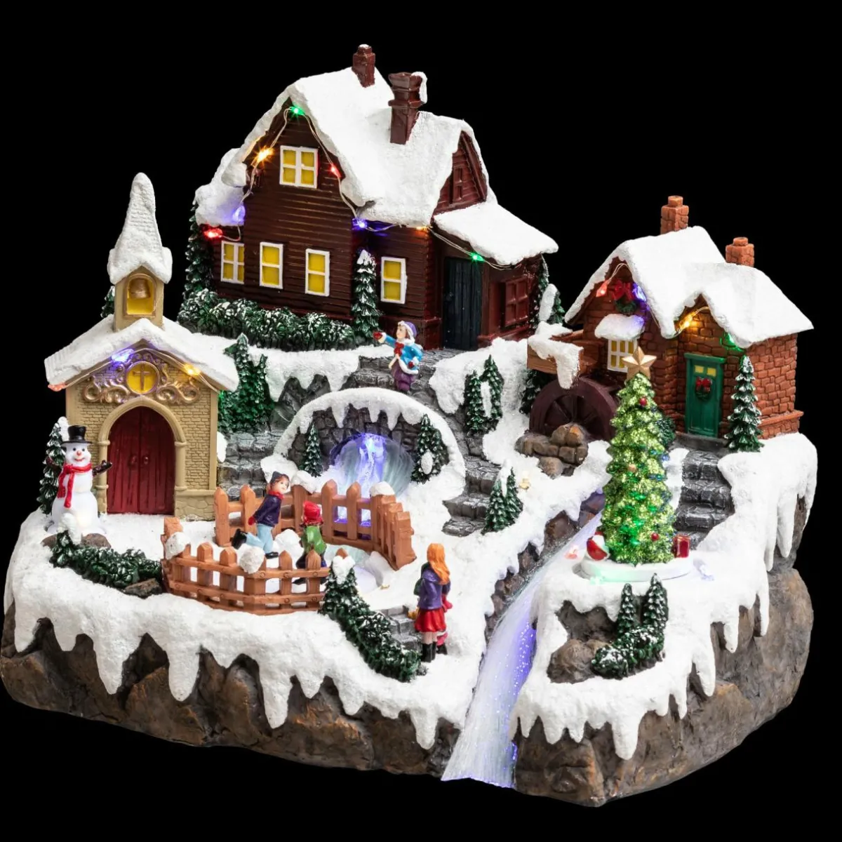 Feeric Lights & Christmas Village de Noël lumineux Lac gelé Discount