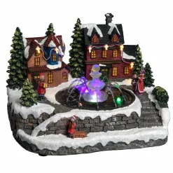 Feeric Lights & Christmas Village de Noël lumineux Maison et fontaine Best