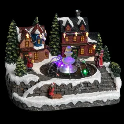 Feeric Lights & Christmas Village de Noël lumineux Maison et fontaine Best