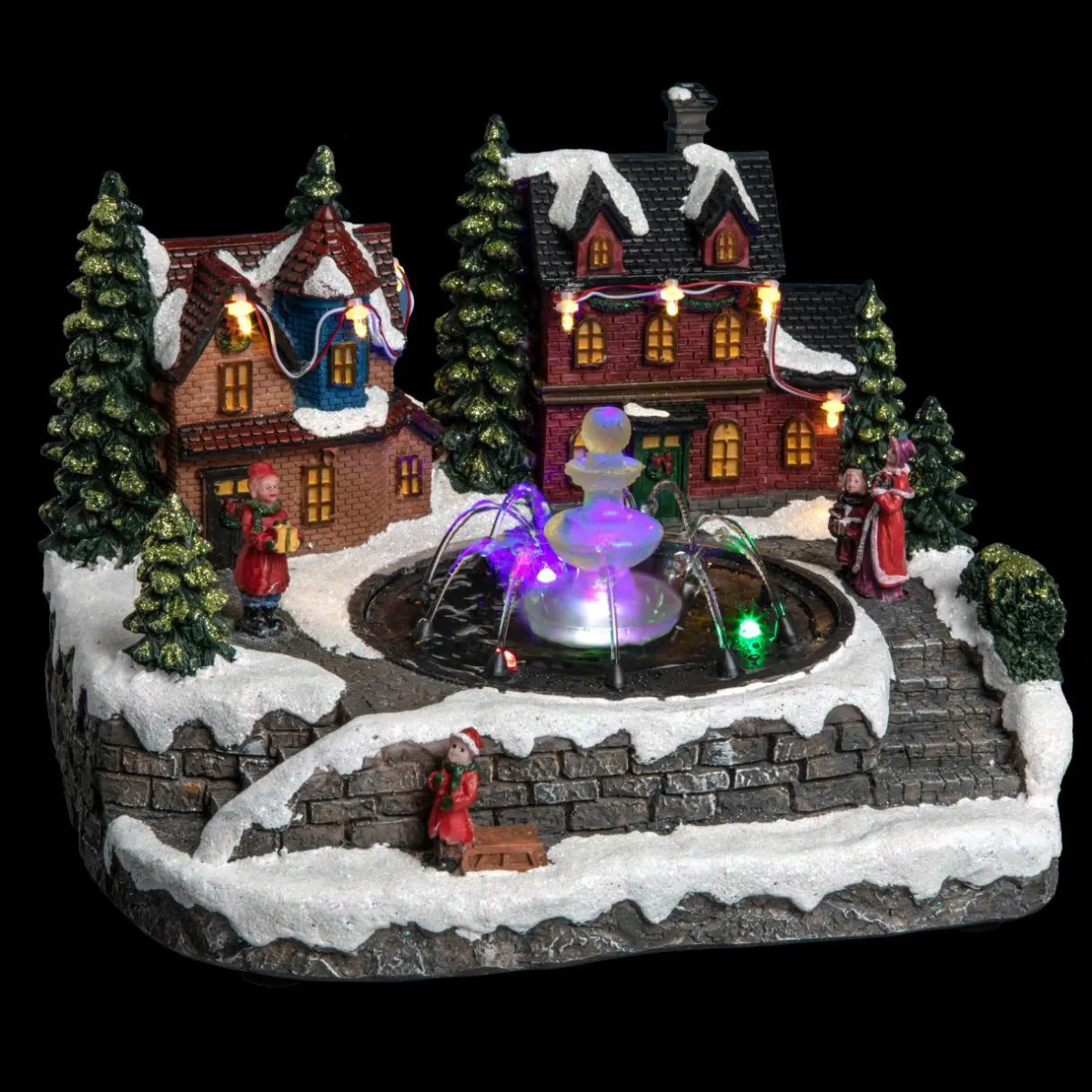 Feeric Lights & Christmas Village de Noël lumineux Maison et fontaine Best