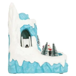 JJA Village de Noël musical et animé (H26 cm) Banquise des pingouins Bleu Clearance