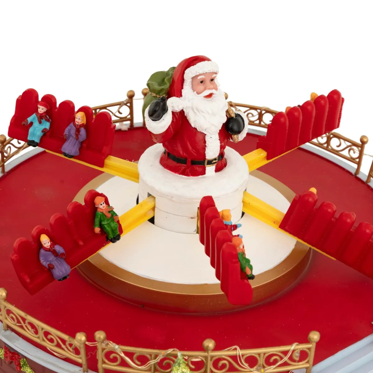 JJA Village de Noël musical et animé (H29 cm) Manège à sensation Multicolore Discount