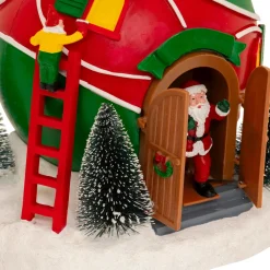 JJA Village de Noël musical et animé à piles (H22 cm) Cabane du Père Noël Multicolore Online