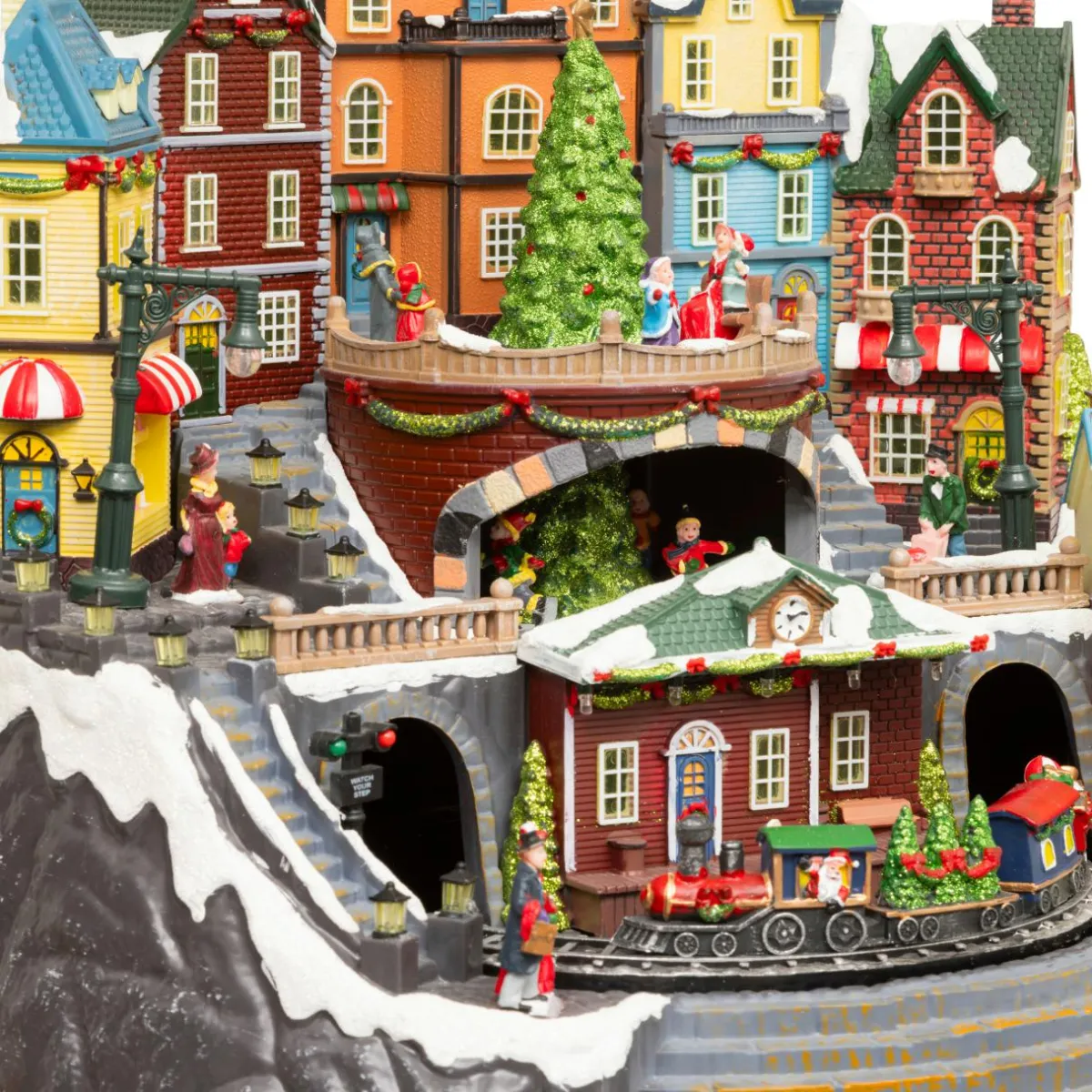 JJA Village de Noël musical et animé (H37 cm) Grande gare Multicolore Online