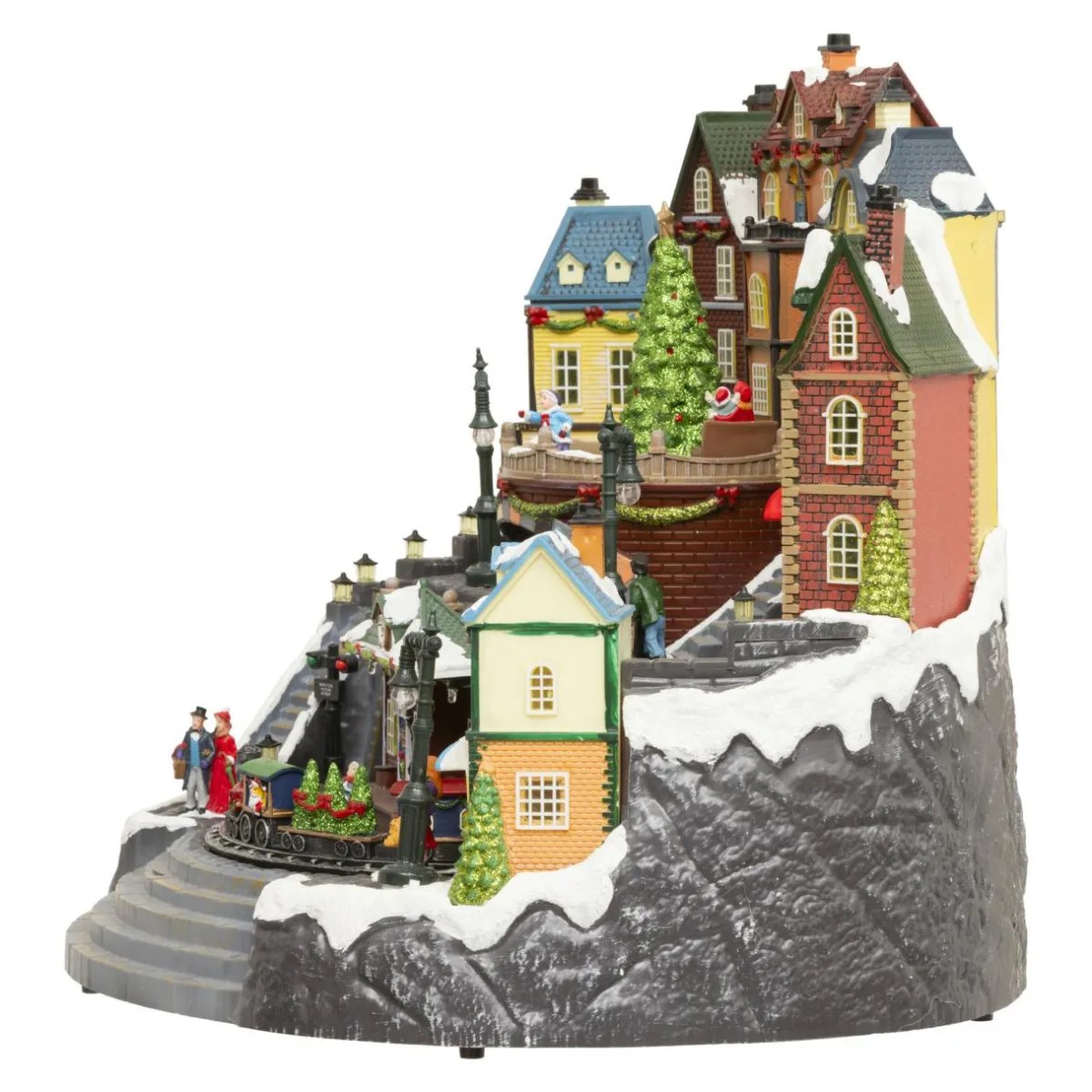 JJA Village de Noël musical et animé (H37 cm) Grande gare Multicolore Online