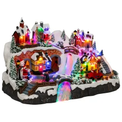 JJA Village de Noël musical et animé (H32 cm) Village en fête Multicolore Best