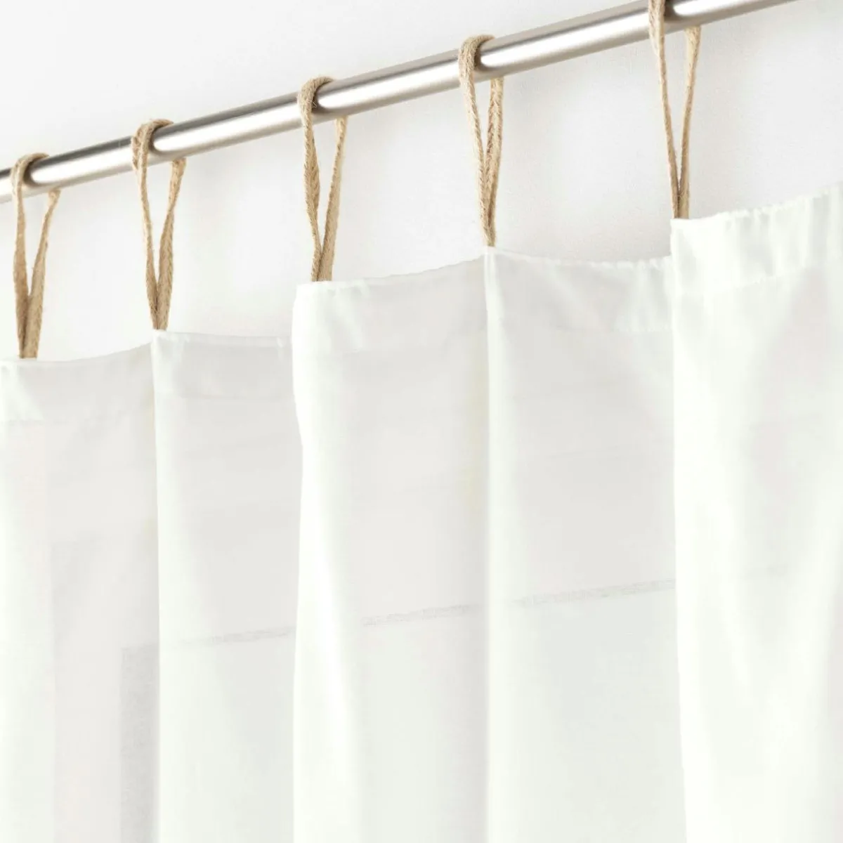DOUCEUR D'INTERIEUR Voilage à passants coton (140 x 240 cm) Belani Blanc Sale