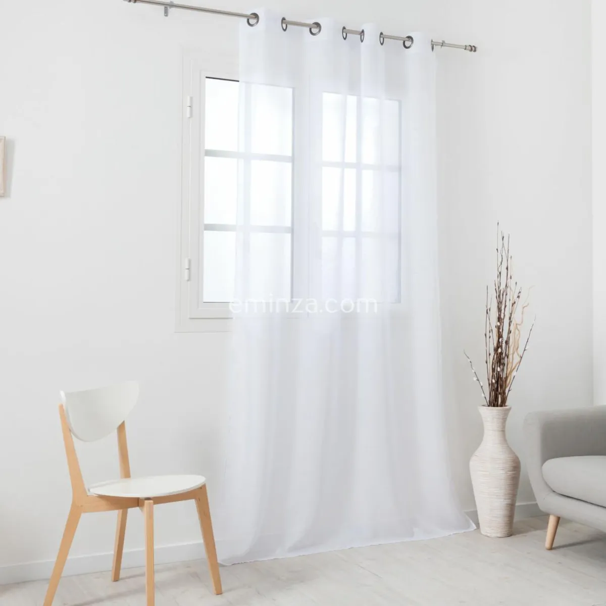 LINDER Voilage (145 x 240 cm) Givrée Blanc Outlet
