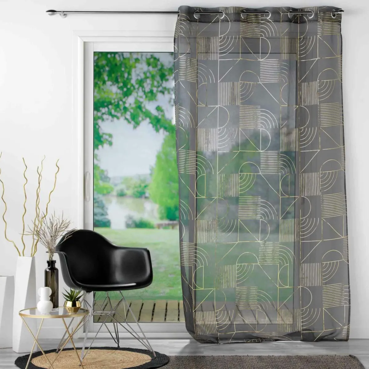DOUCEUR D'INTERIEUR Voilage (140 x 240 cm) Lineor Gris Anthracite Sale