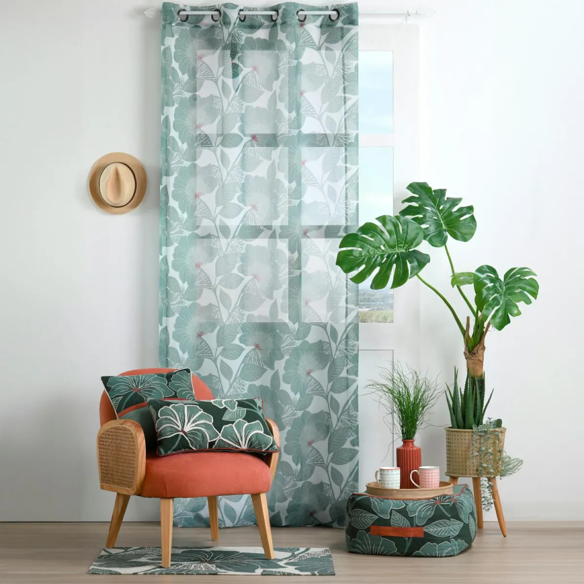 STOF Voilage (140 x 260 cm) Parrot Vert émeraude Outlet
