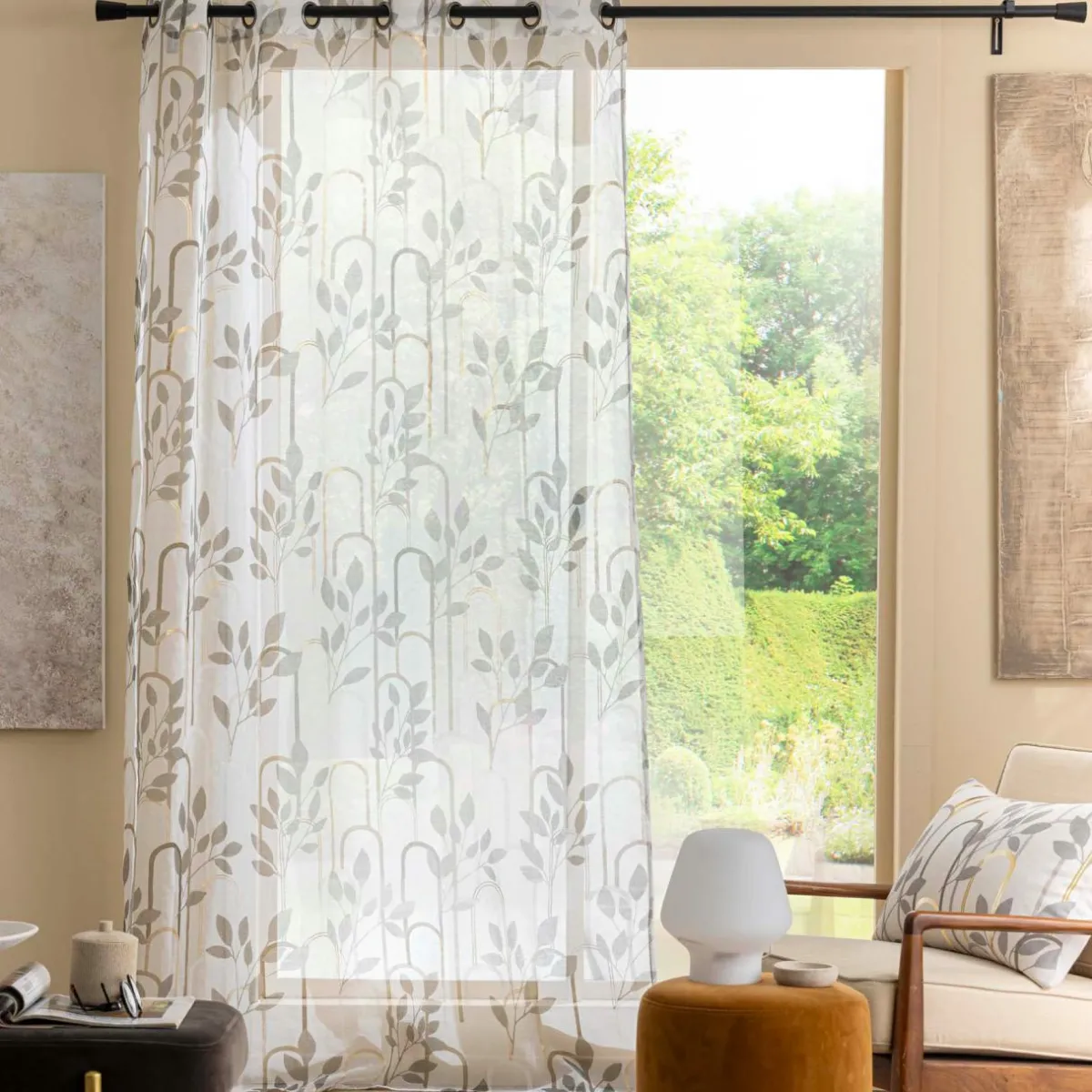 douceur d'intu017drieur Voilage (140 x 280 cm) Roseris Gris