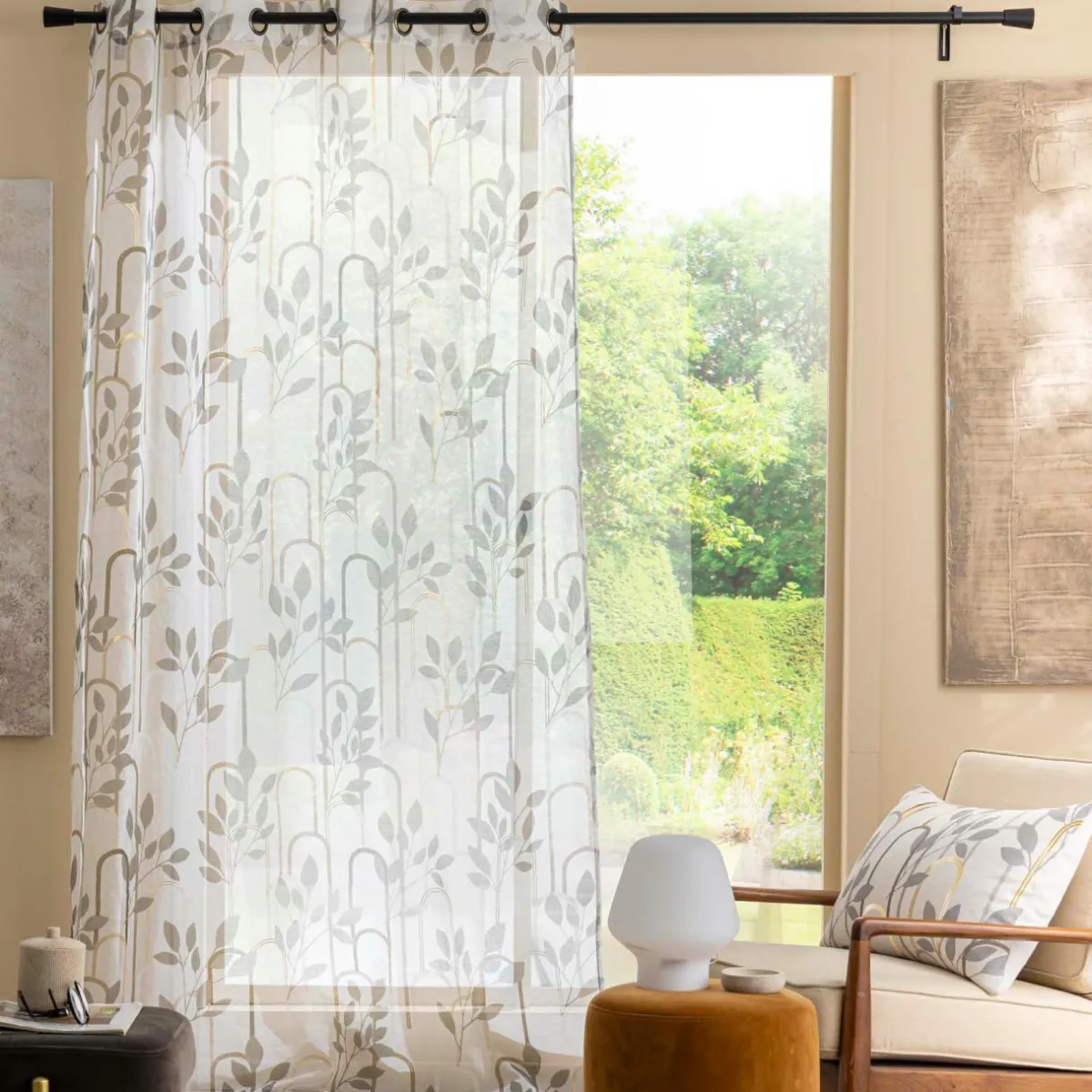 douceur d'intu017drieur Voilage (140 x 240 cm) Roseris Gris