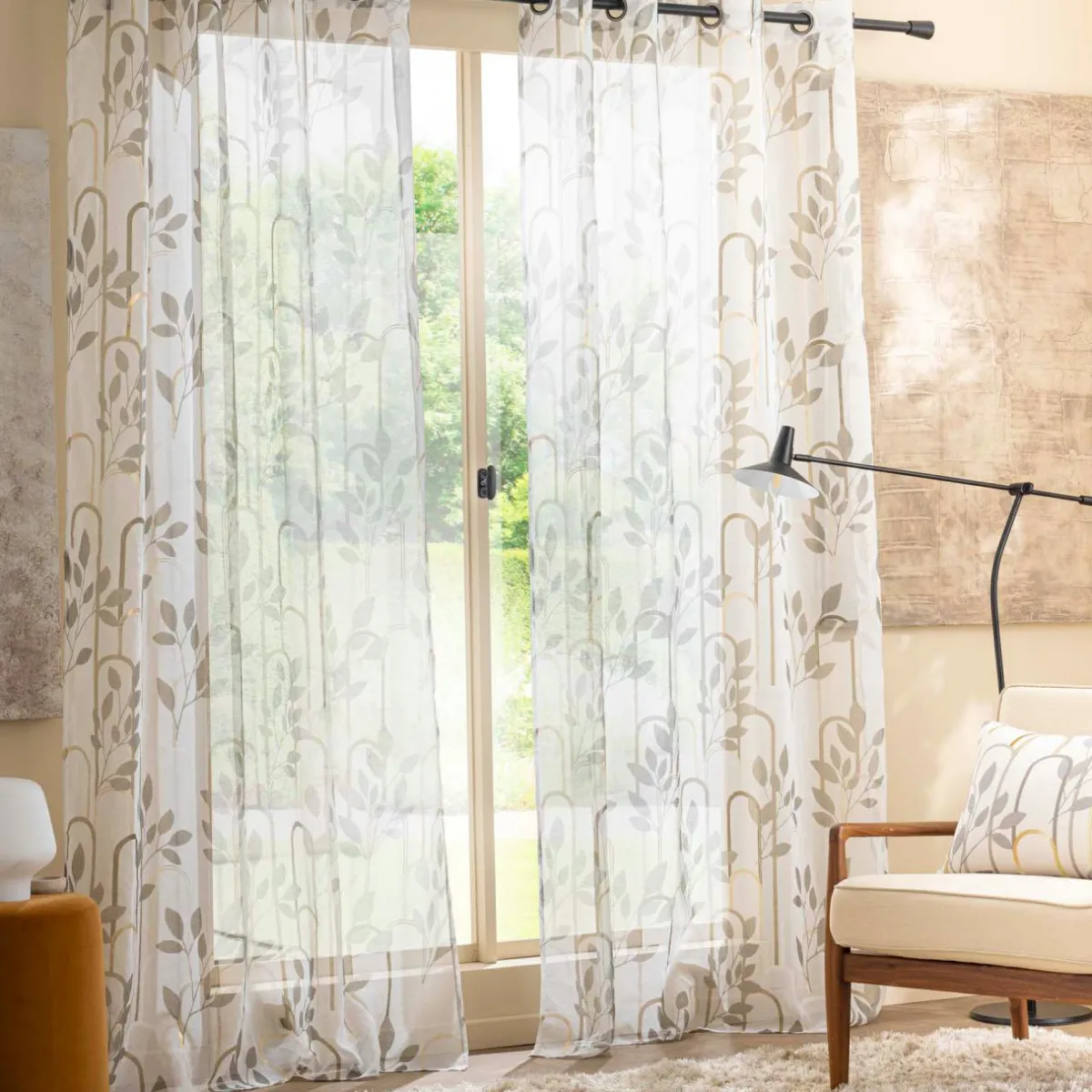 douceur d'intu017drieur Voilage (140 x 240 cm) Roseris Gris