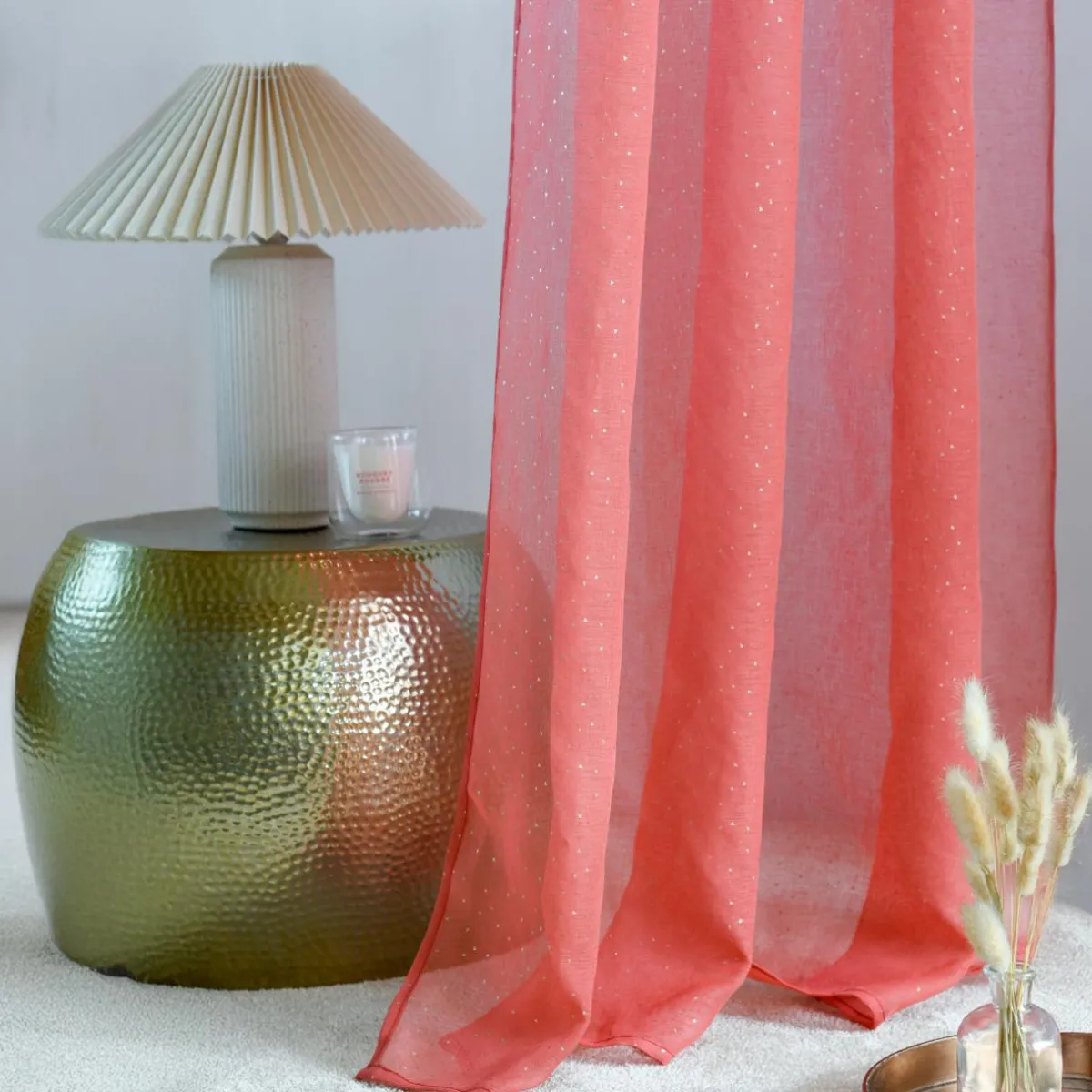 STOF Voilage (135 x 260 cm) Stacy Rouge marsala Rouge brun