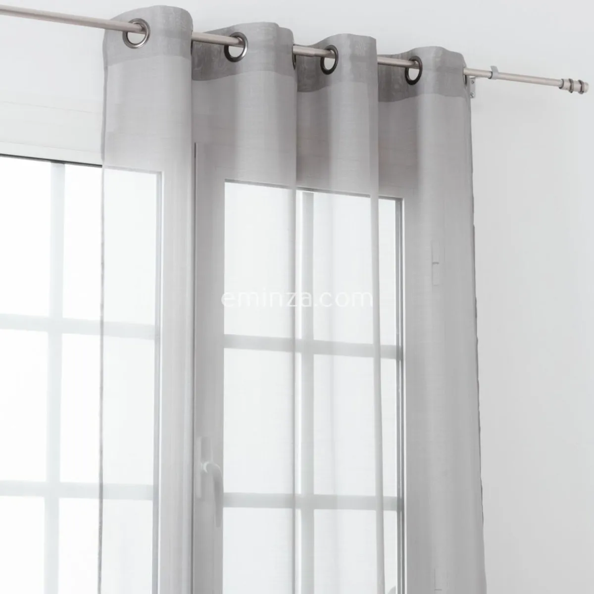 LINDER Voilage (145 x H240 cm) Givrée Gris perle Gris clair Clearance