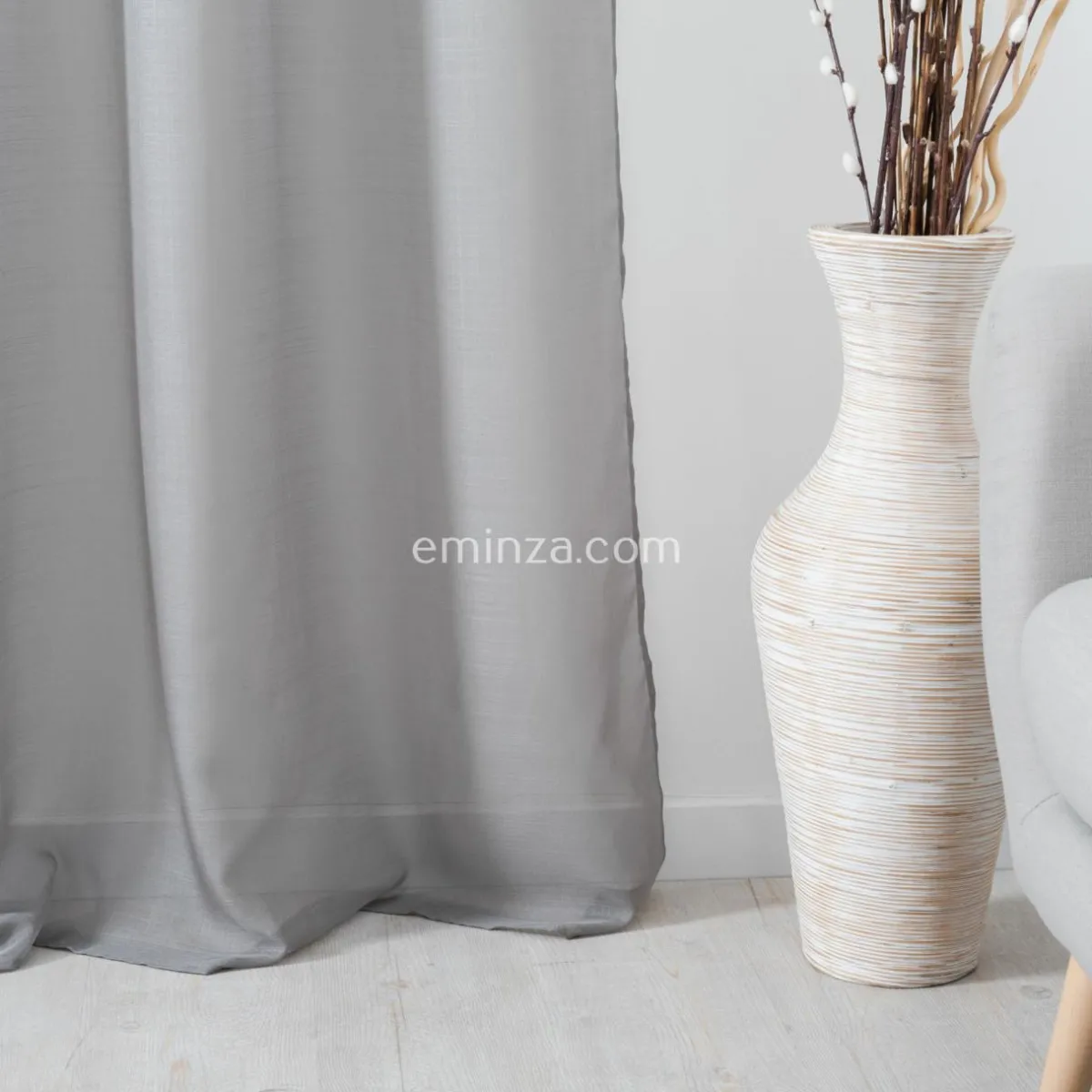 LINDER Voilage (145 x H240 cm) Givrée Gris perle Gris clair Clearance
