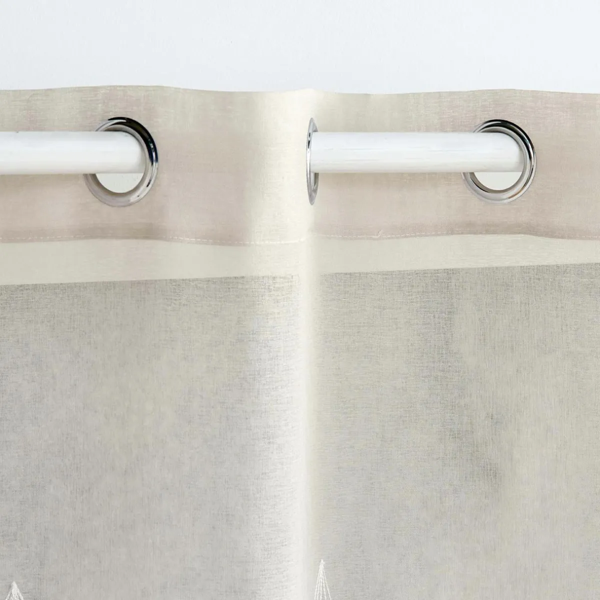 DOUCEUR D'INTERIEUR Voilage brodé (140 x 240 cm) Galactée Taupe Discount