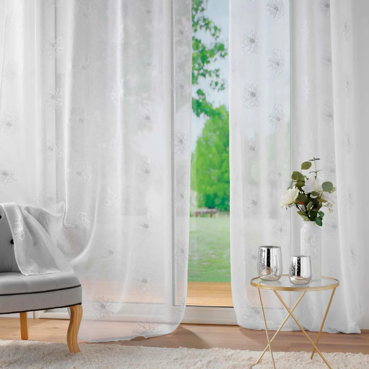 DOUCEUR D'INTERIEUR Voilage brodé œillets (140 x 240 cm) Sublimini Blanc New