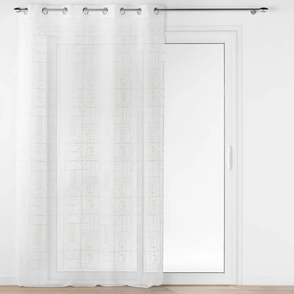 DOUCEUR D'INTERIEUR Voilage brodé œillets (140 x 240 cm) Odessa Or Discount