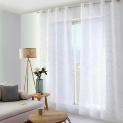 ENJOY HOME Voilage brodé œillets (140 x 240 cm) Galet Gris Discount