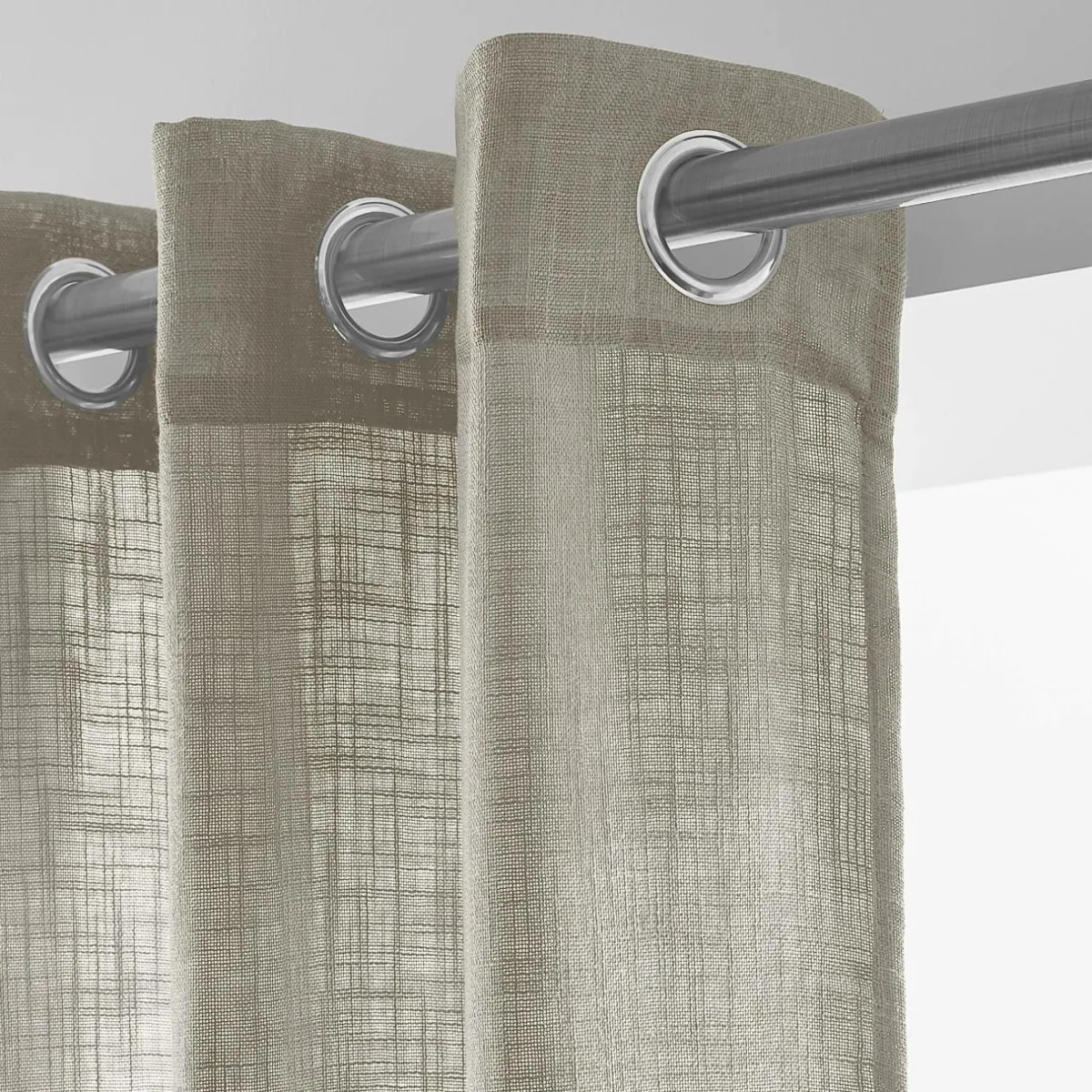 EMINZA Voilage effet lin (140 x 240 cm) Robin Taupe Clearance