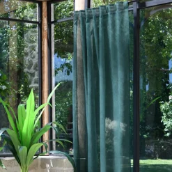 LOVELY CASA Voilage galon fronceur (140 x 260 cm) Derby Vert sapin New