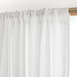 EMINZA Voilage galon fronceur (140 x 240 cm) Léontine Blanc Outlet