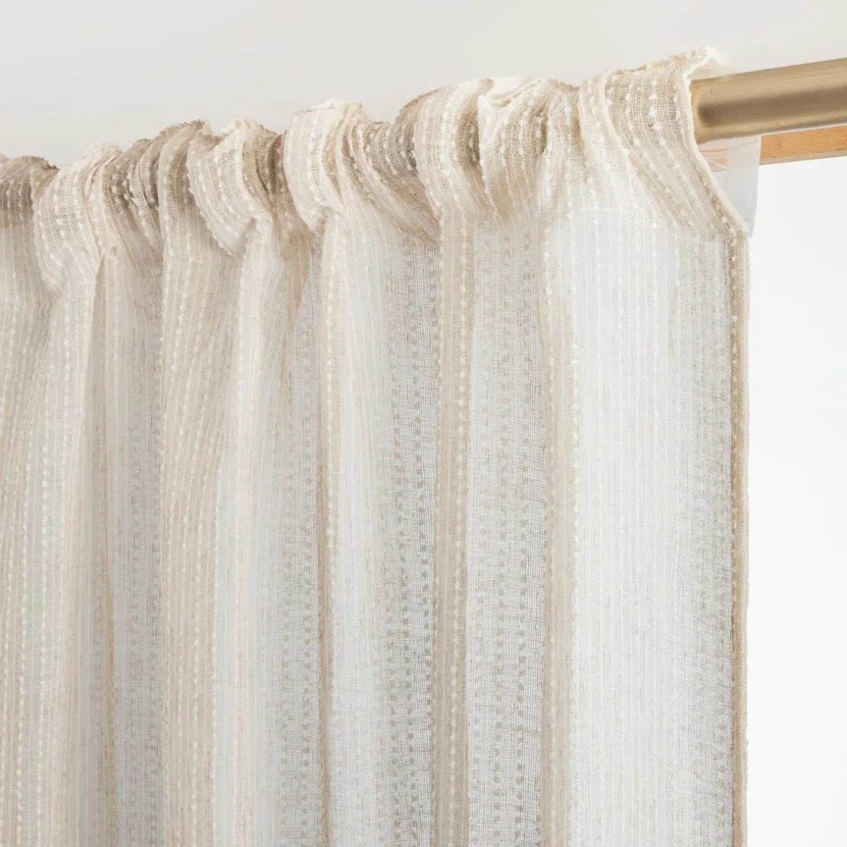 EMINZA Voilage galon fronceur (140 x 240 cm) Arthur Beige Clearance