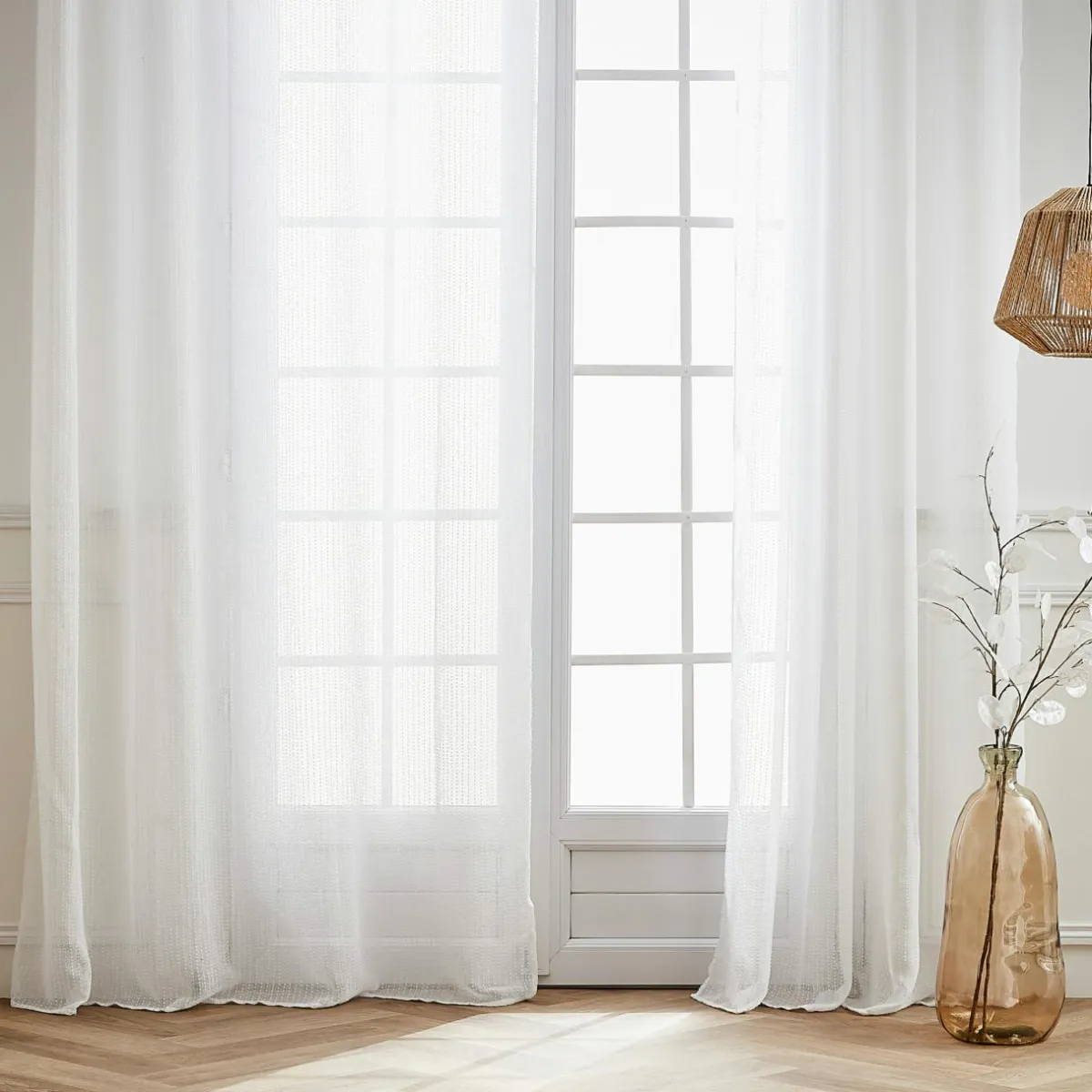 EMINZA Voilage galon fronceur (140 x 240 cm) Arthur Blanc Discount