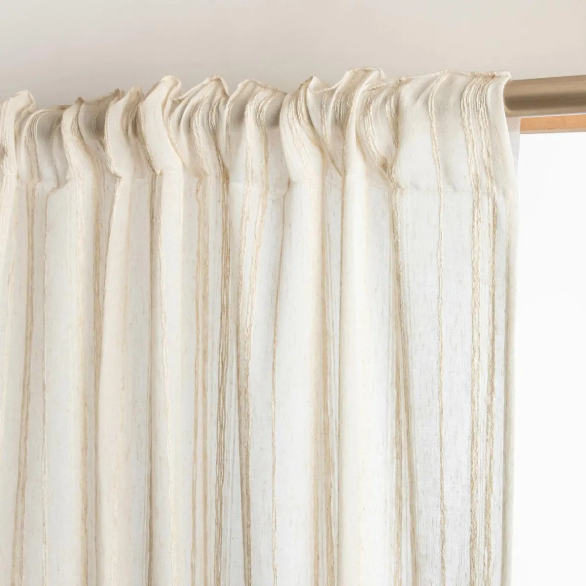 EMINZA Voilage galon fronceur (280 x 240 cm) Théo Beige Clearance