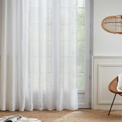 EMINZA Voilage galon fronceur (280 x 240 cm) Maël Blanc Hot