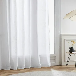 EMINZA Voilage galon fronceur effet lin (280 x 240 cm) Luca Blanc Clearance