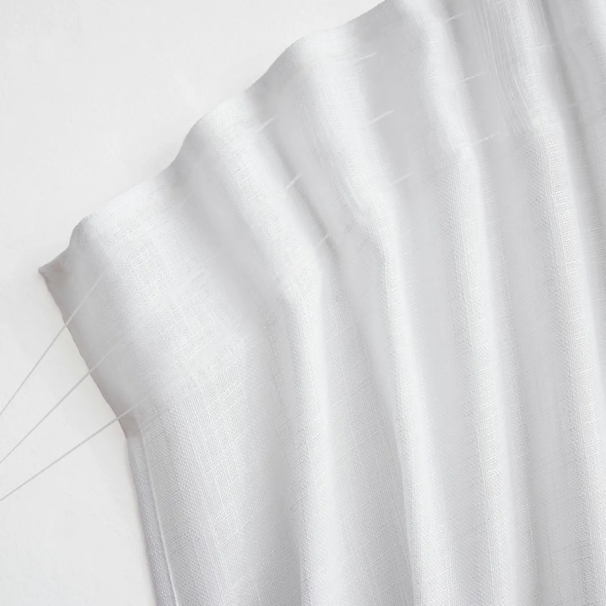 EMINZA Voilage galon fronceur effet lin (280 x 240 cm) Robin Blanc Sale