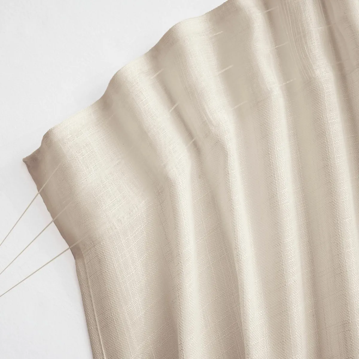 EMINZA Voilage galon fronceur effet lin (140 x 240 cm) Robin Beige