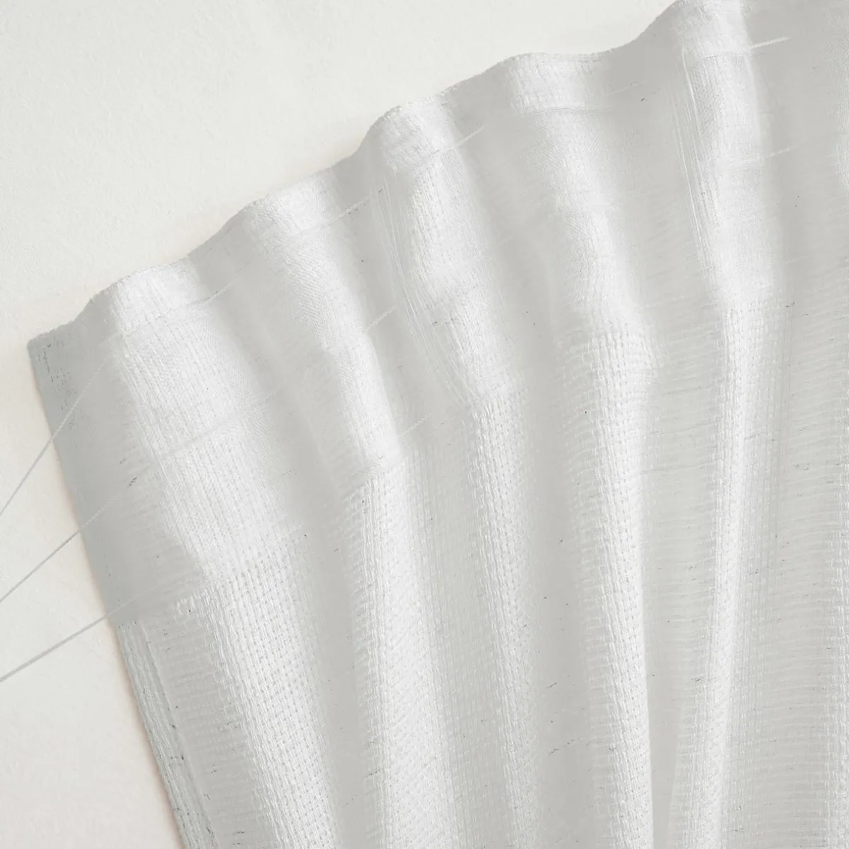 EMINZA Voilage galon fronceur effet lin (140 x 240 cm) Luca Blanc Sale