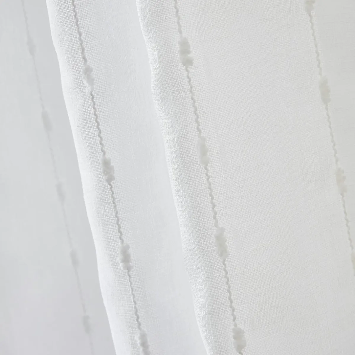 EMINZA Voilage galon fronceur pompons (140 x 240 cm) Axel Blanc Outlet