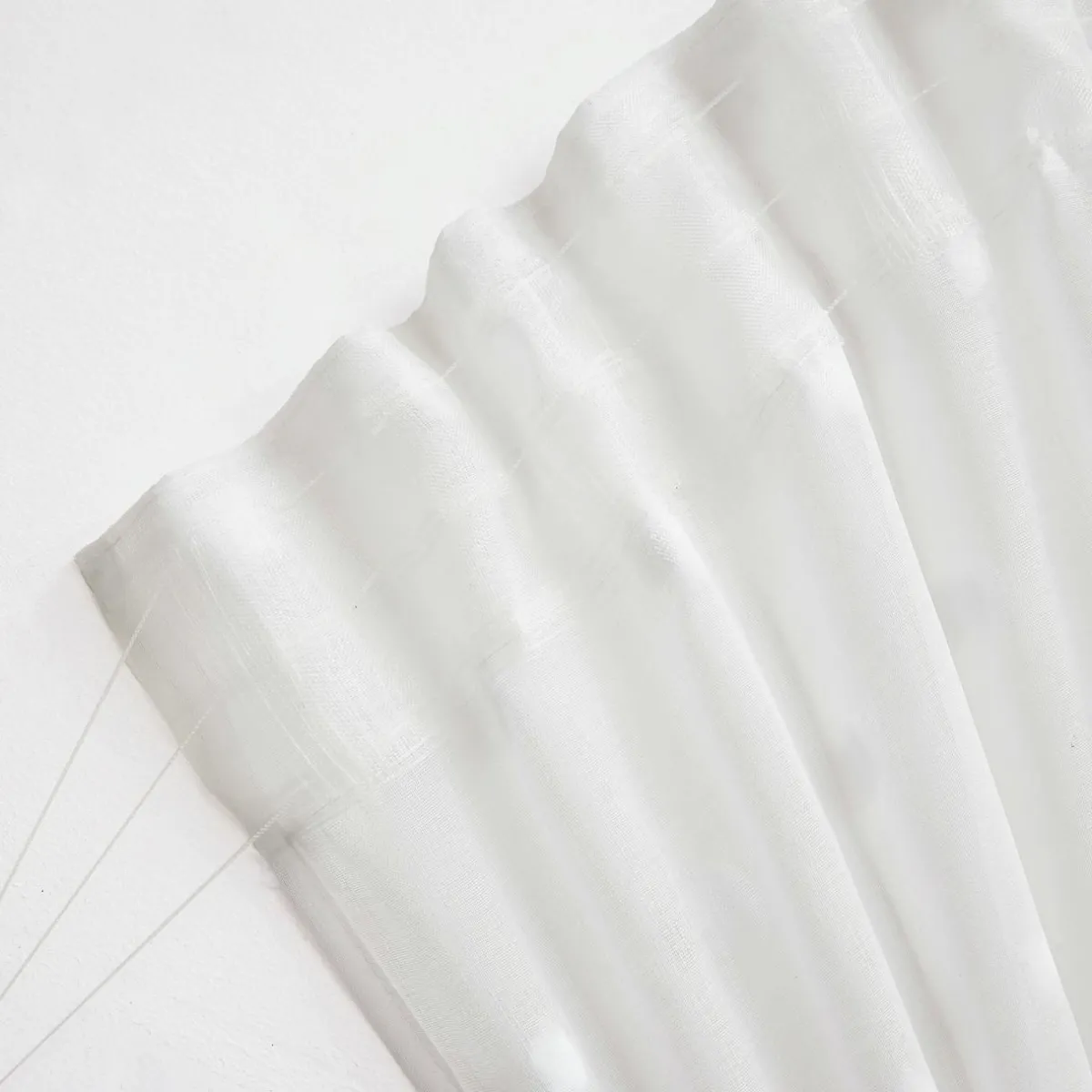 EMINZA Voilage galon fronceur pompons (140 x 240 cm) Emie Blanc Clearance